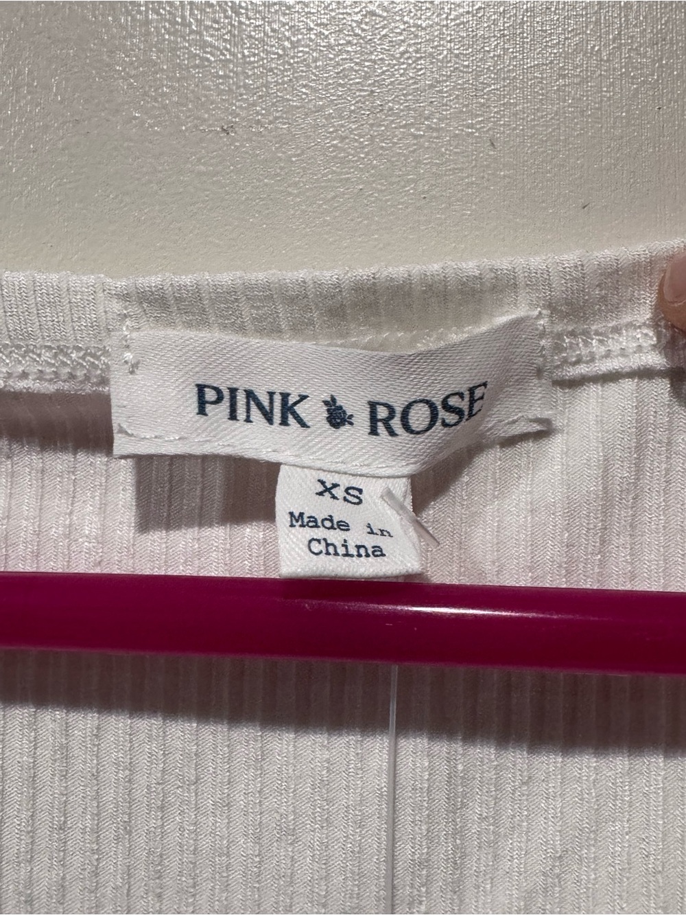 Pink Rose White Ribbed Button-Front Tank - Picture 2 of 7